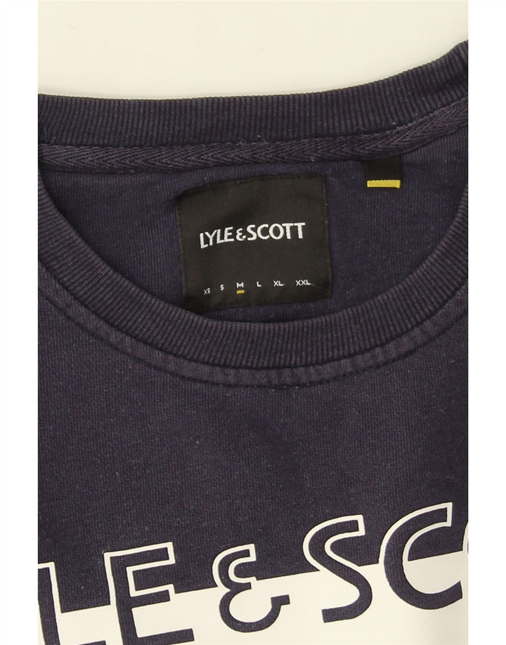Lyle & Scott Hombre Sudadera Gráfica Jumper Medium Azul Marino Colorblock