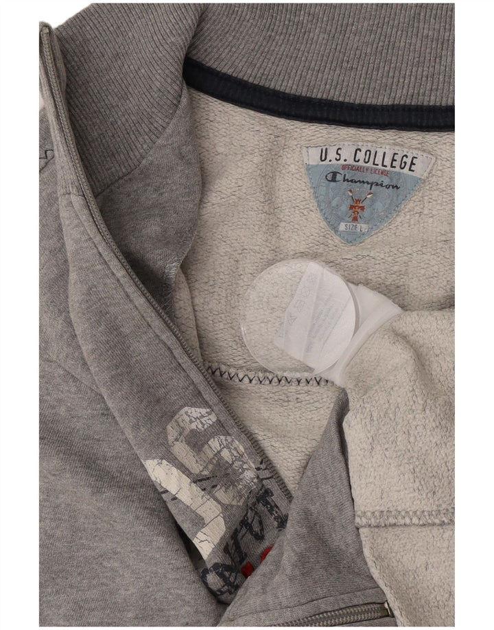 Champion Boston Graphic Chándal Top Chaqueta Grande Gris Algodón