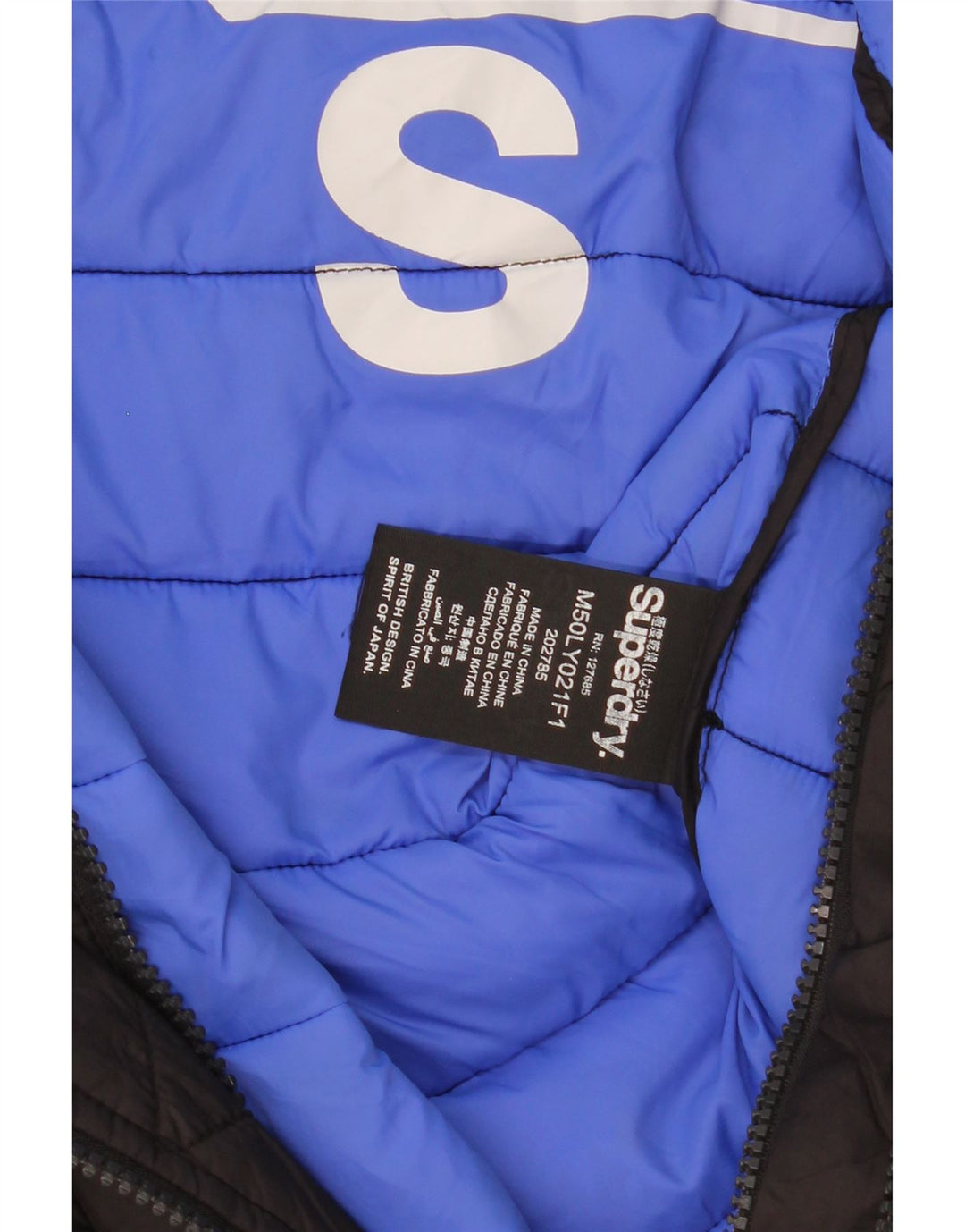 Superdry Chaqueta acolchada con capucha para hombre UK 36 Small Black Nylon