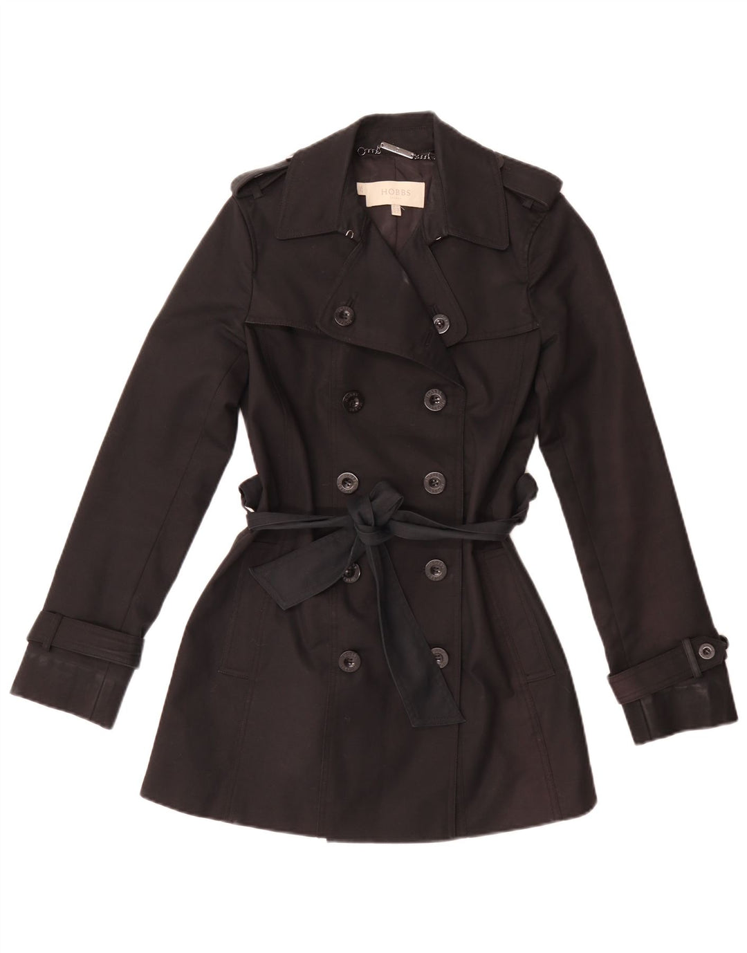 Hobbs Gabardina para mujer UK 8 Small Algodón negro