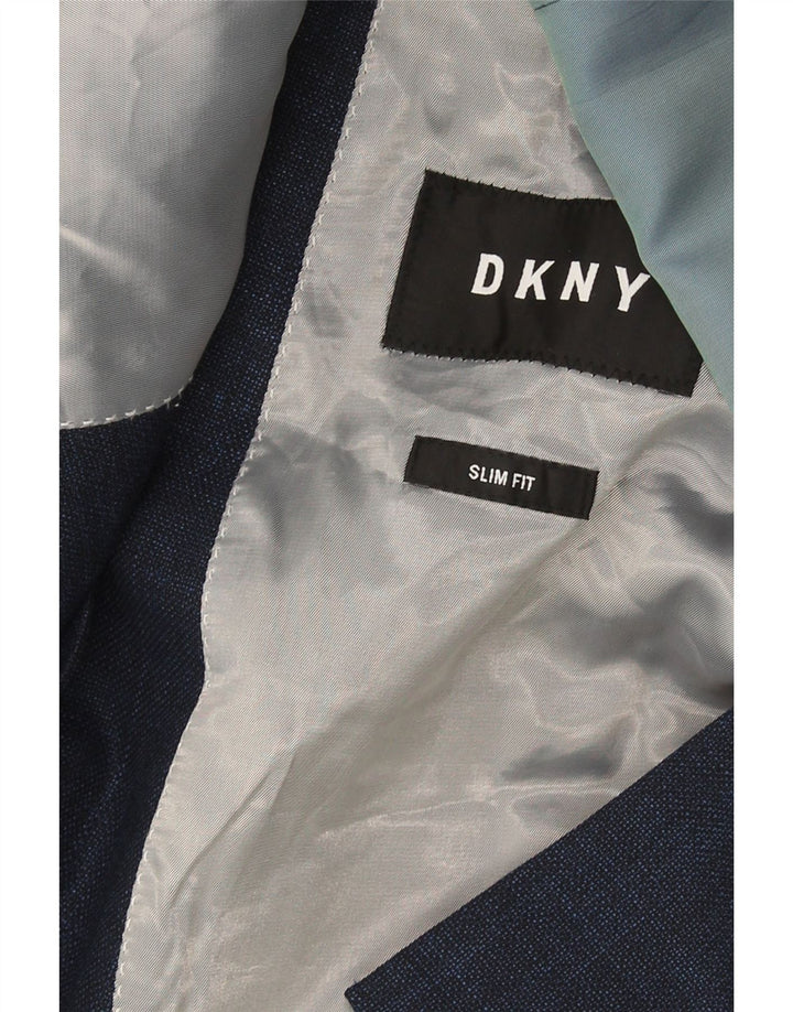 Dkny Chaqueta tipo blazer ajustada con 2 botones para hombre EU 54 2XL Lana azul marino
