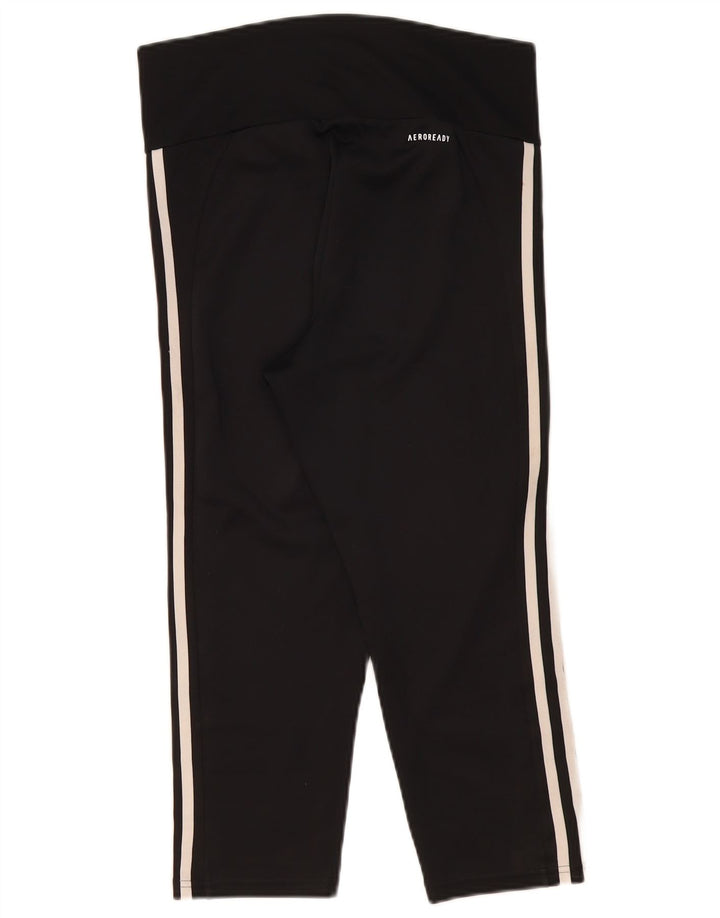 Adidas Mujer Aeroready Capri Leggings Reino Unido 12/14 Mediano Negro Poliéster