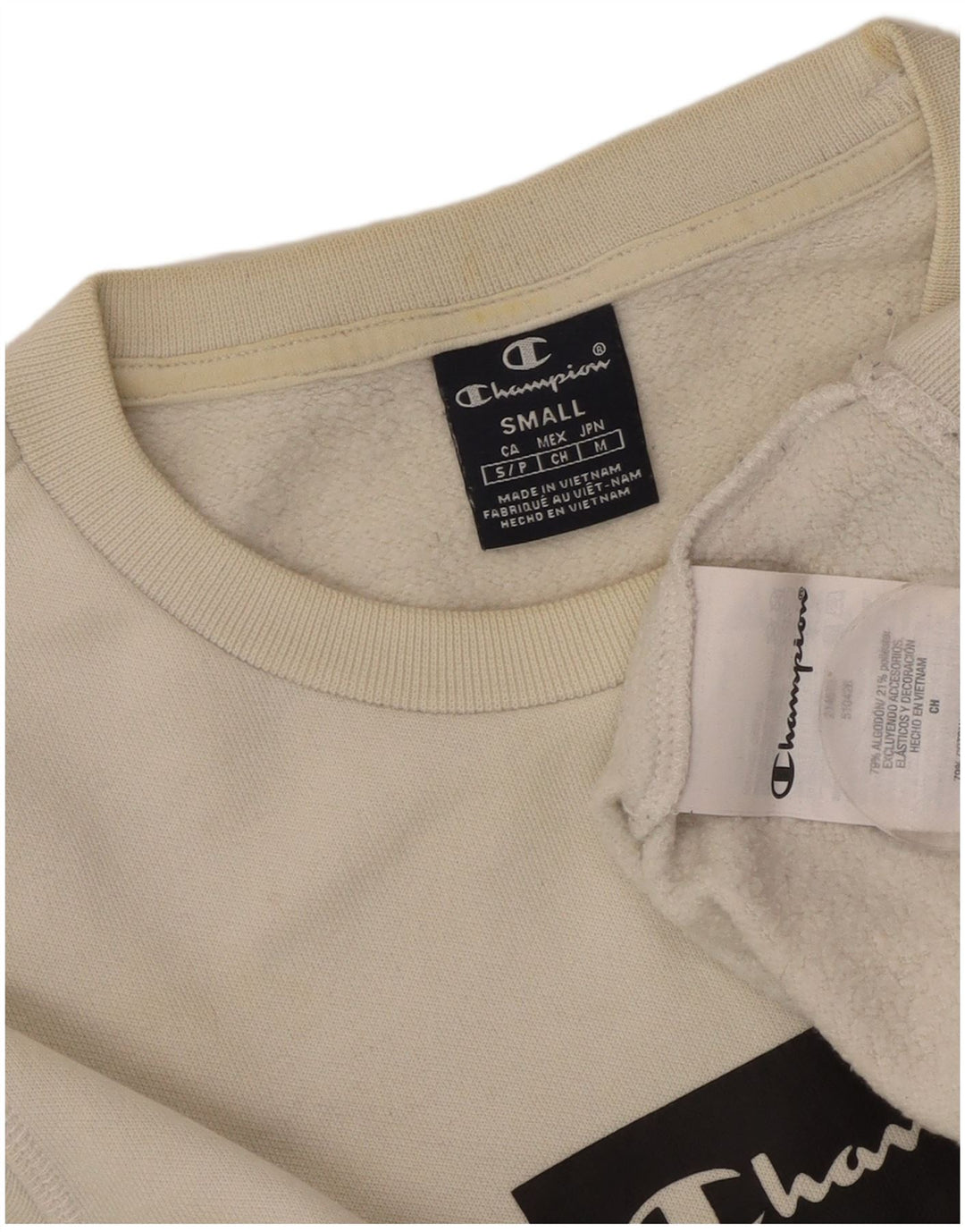 CHAMPION Sudadera gráfica para hombre Jumper Small White Cotton