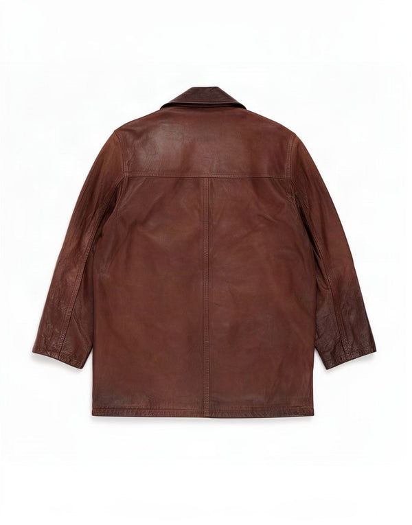 E.B. Company Abrigo de cuero para hombre UK 38 Marrón medio