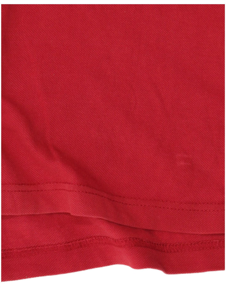 SCHOTT Polo para hombre grande rojo algodón