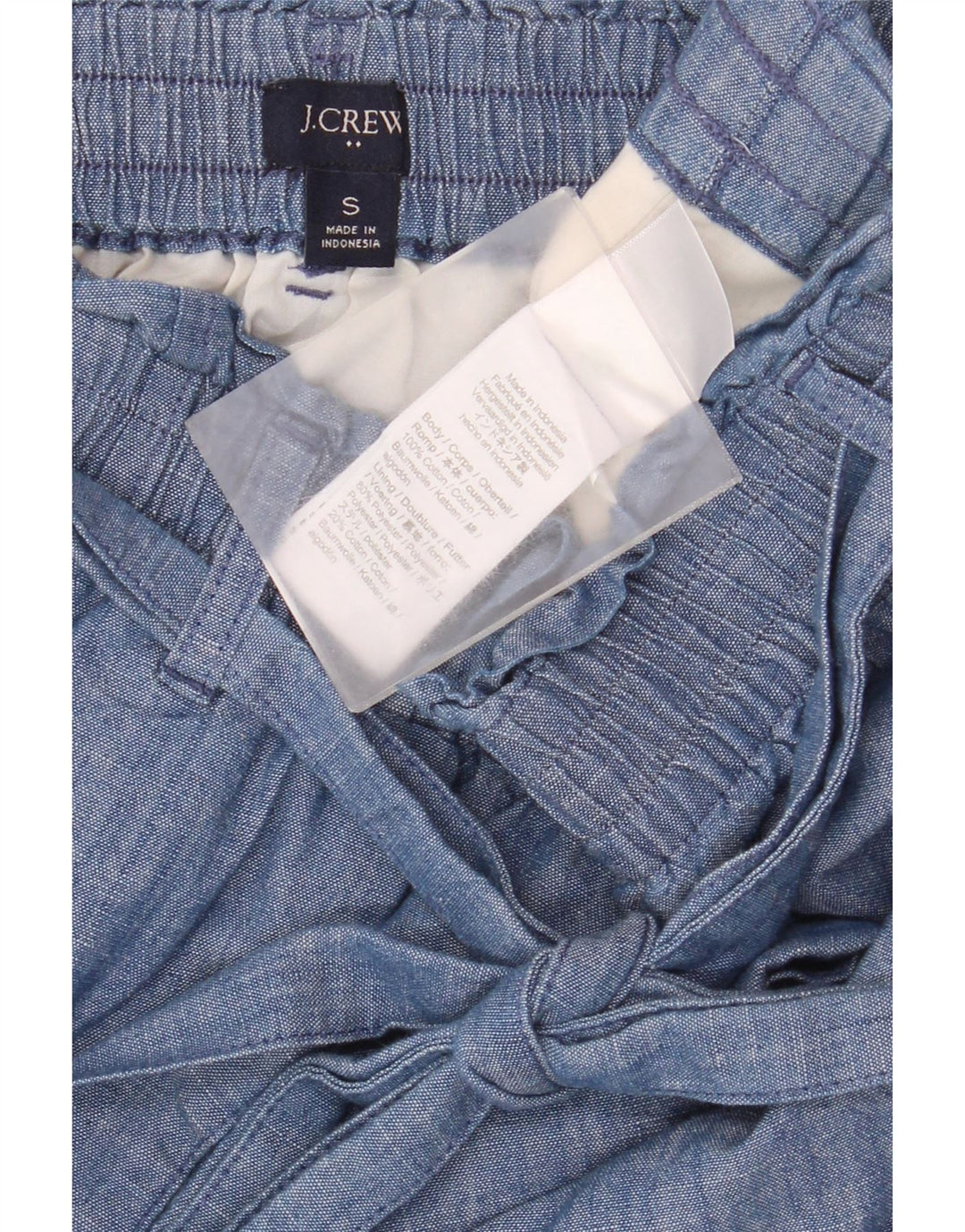 J. Crew Falda Acampanada para Mujer Pequeña W30 Algodón Azul