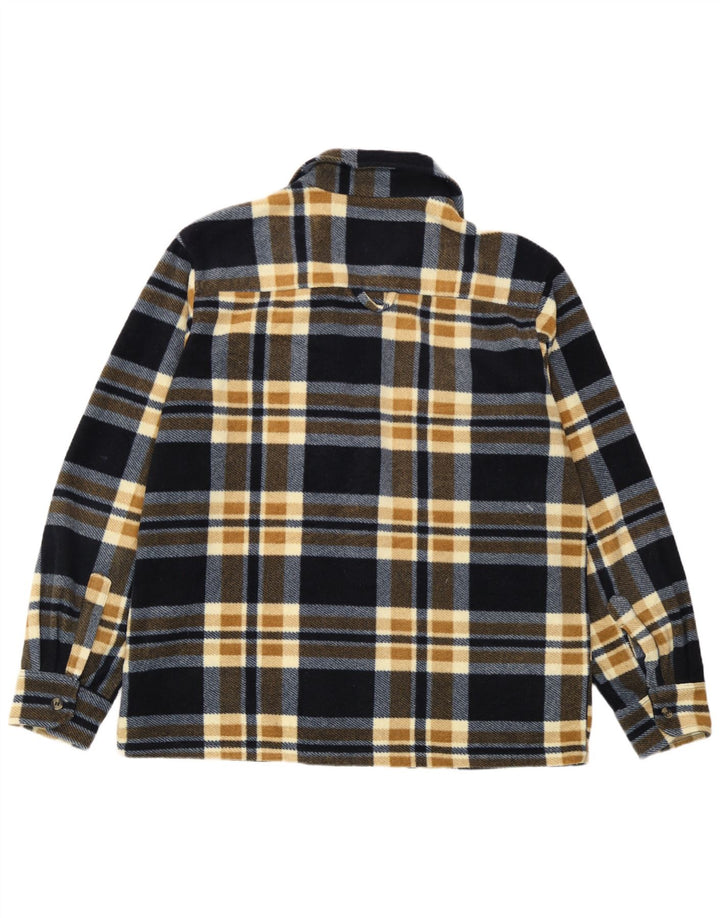 Camisa de forro polar para hombre Auckland XL azul marino a cuadros