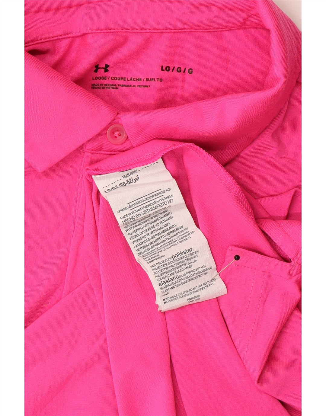 Polo Under Armour Hombre Poliéster Rosa Grande