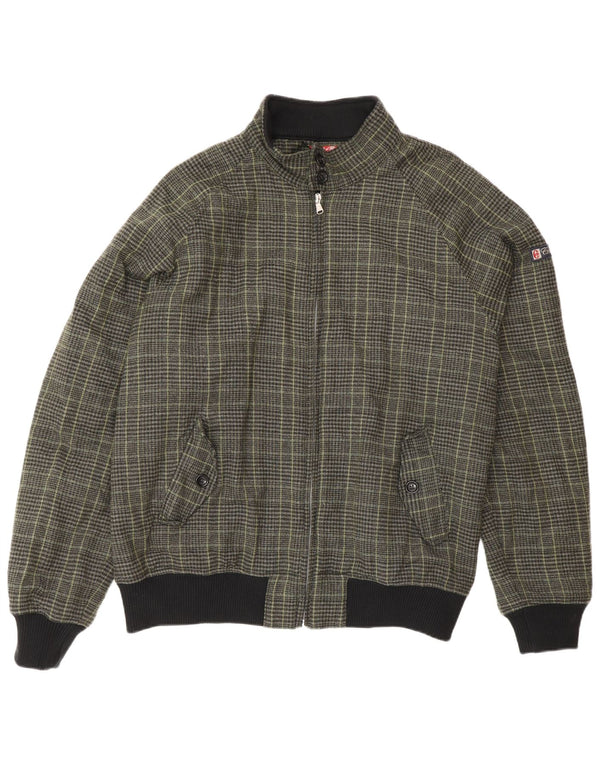 Conte of Florence Chaqueta Bomber para Hombre UK 42 XL Lana a Cuadros Verde