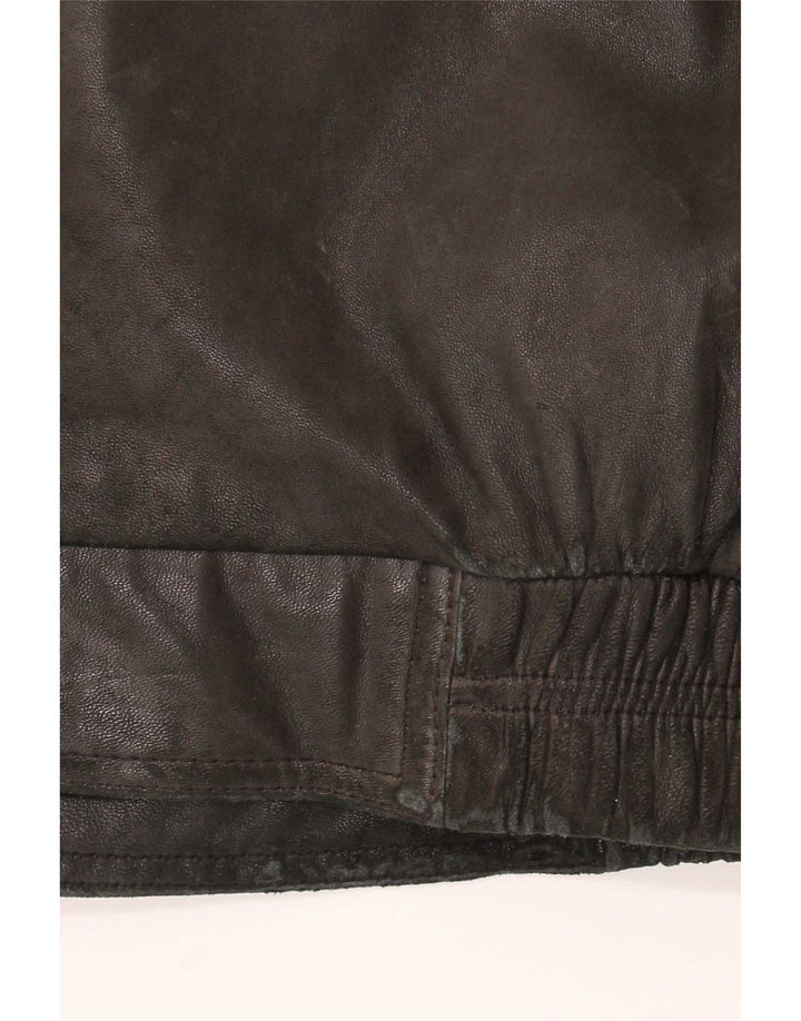 Italo Chaqueta de cuero para hombre Reino Unido 40 Grande Negro
