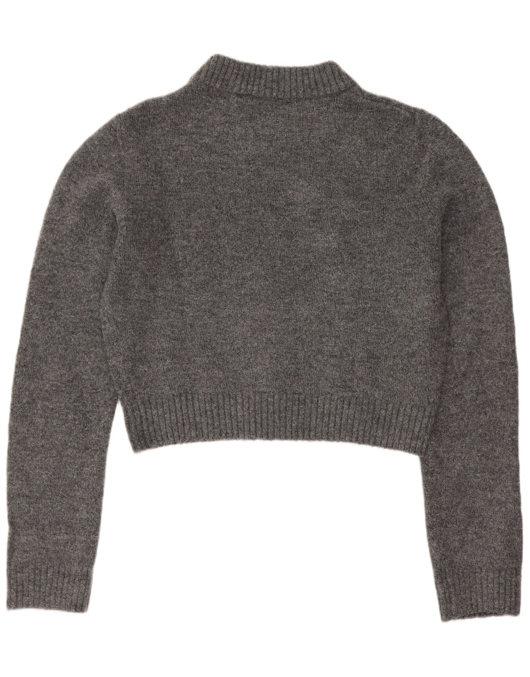 Zara Mujer Suéter De Cuello Redondo Gráfico De Gran Tamaño UK 10 Small Gris