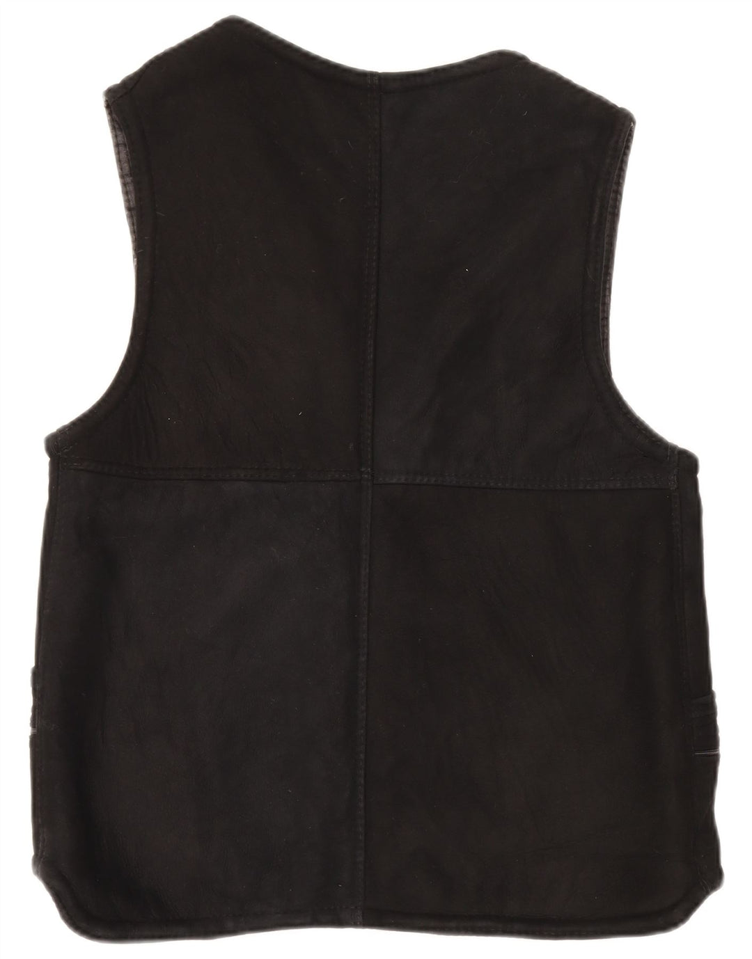 Vintage mujeres Sherpa Gilet Reino Unido 14 Grande Negro