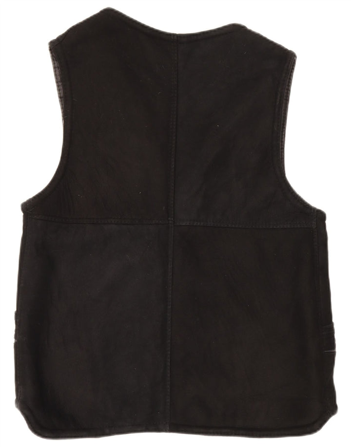 Vintage mujeres Sherpa Gilet Reino Unido 14 Grande Negro