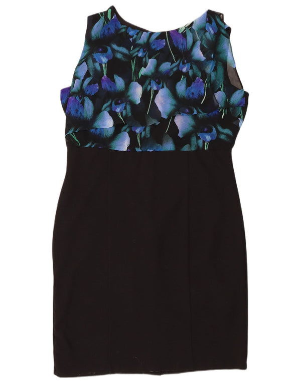 Monsoon Vestido tubo sin mangas para mujer UK 40 XL Poliéster floral negro
