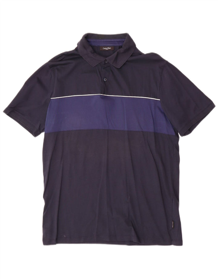 Polo CALVIN KLEIN para hombre con bloques de color azul marino mediano