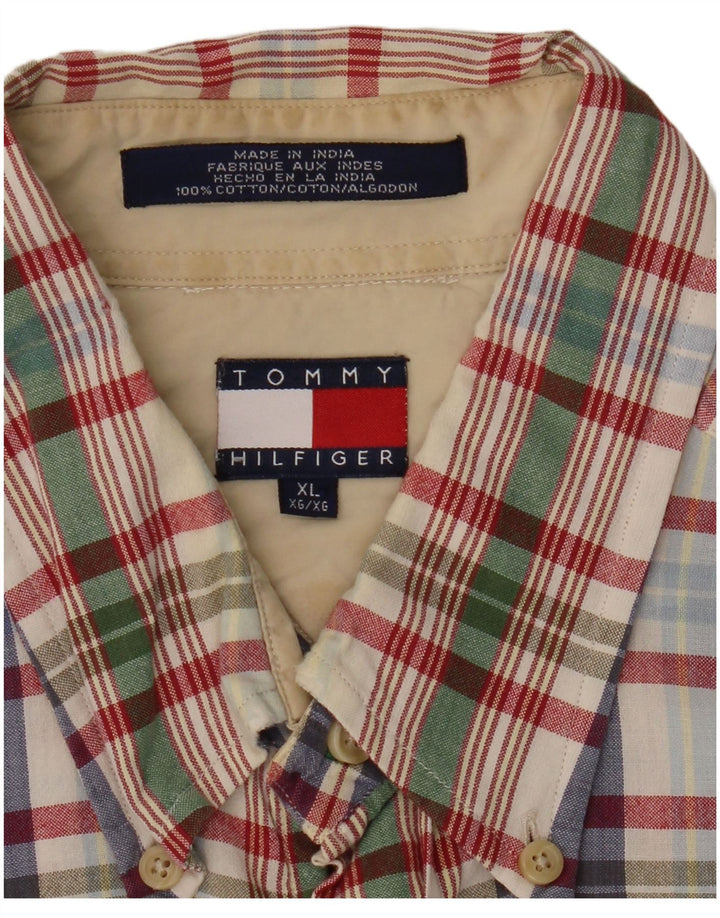 Tommy Hilfiger Camisa Hombre XL Algodón A Cuadros Multicolor