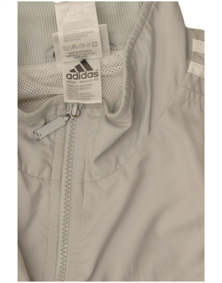 Adidas - Chaqueta de chándal para hombre, talla 42/44, poliéster gris grande