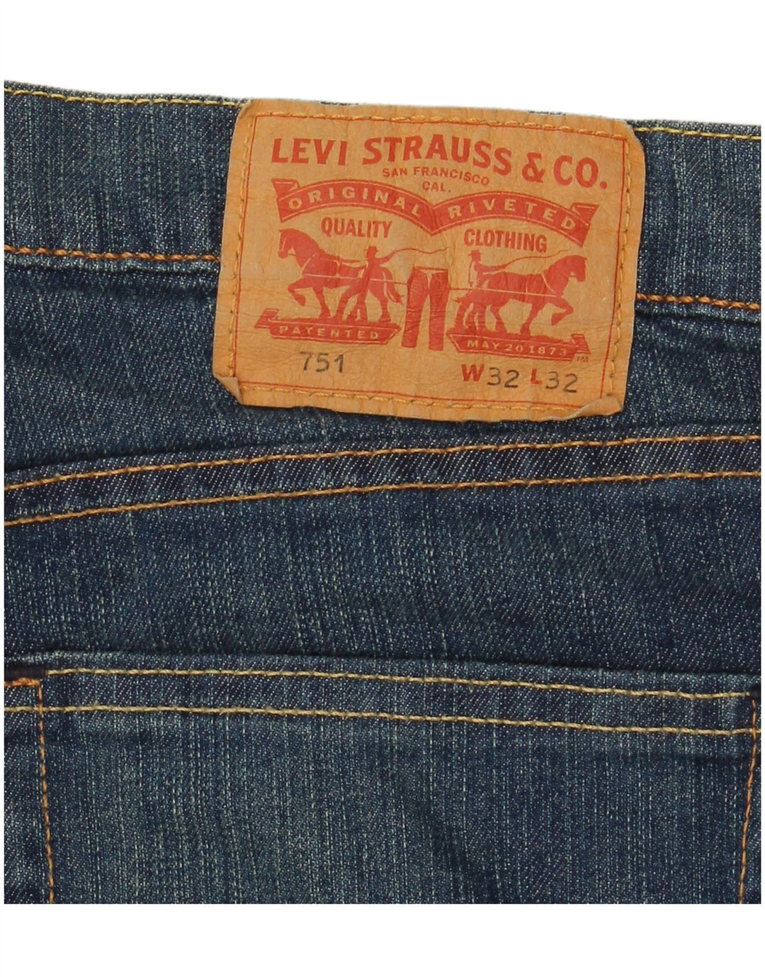 Levi's Jeans rectos 751 para hombre W32 L32 Algodón azul marino