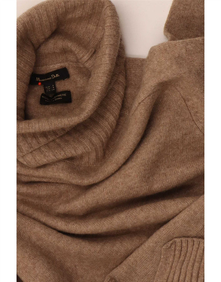 Massimo Dutti Jersey de cuello vuelto para mujer UK 10 Small Brown Wool