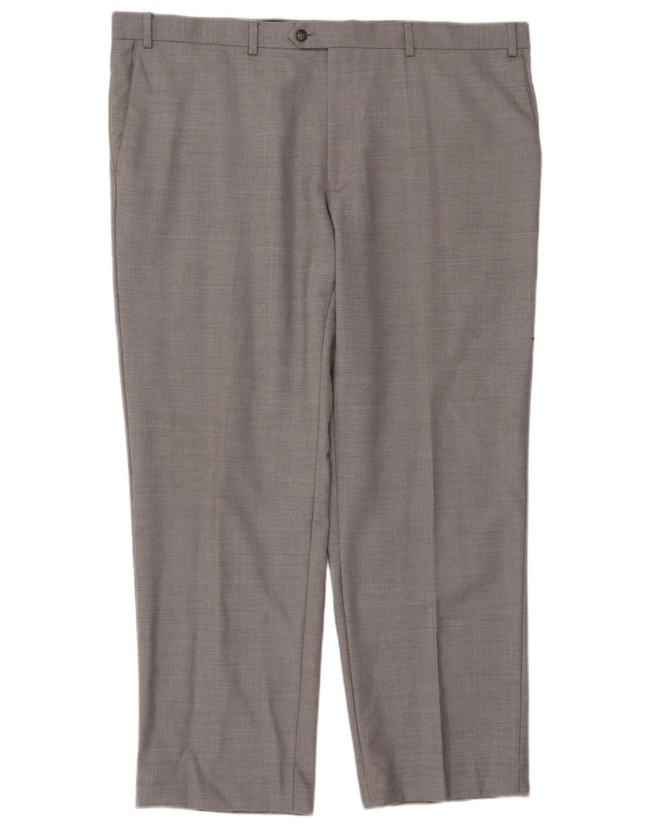 Marks & Spencer Pantalón de traje cónico para hombre W44 L31 Lana gris