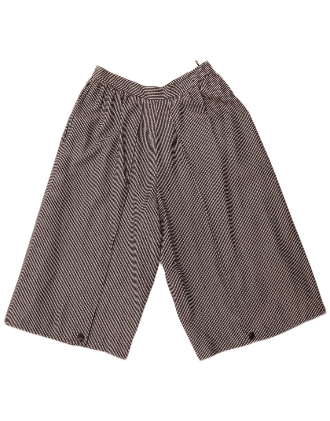 VINTAGE Bermudas de cintura alta para mujer IT 44 Medio W26 Rayas grises