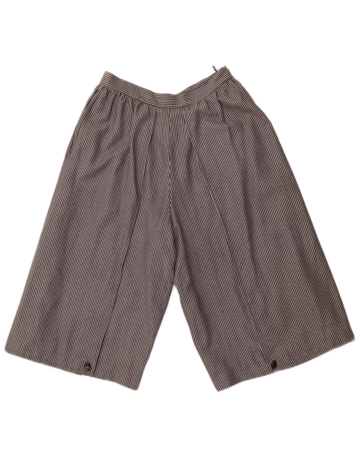 VINTAGE Bermudas de cintura alta para mujer IT 44 Medio W26 Rayas grises
