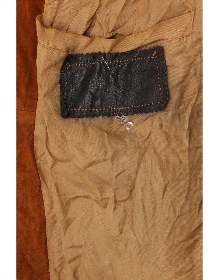 Vintage hombres ante bomber chaqueta IT 52 XL marrón colorblock