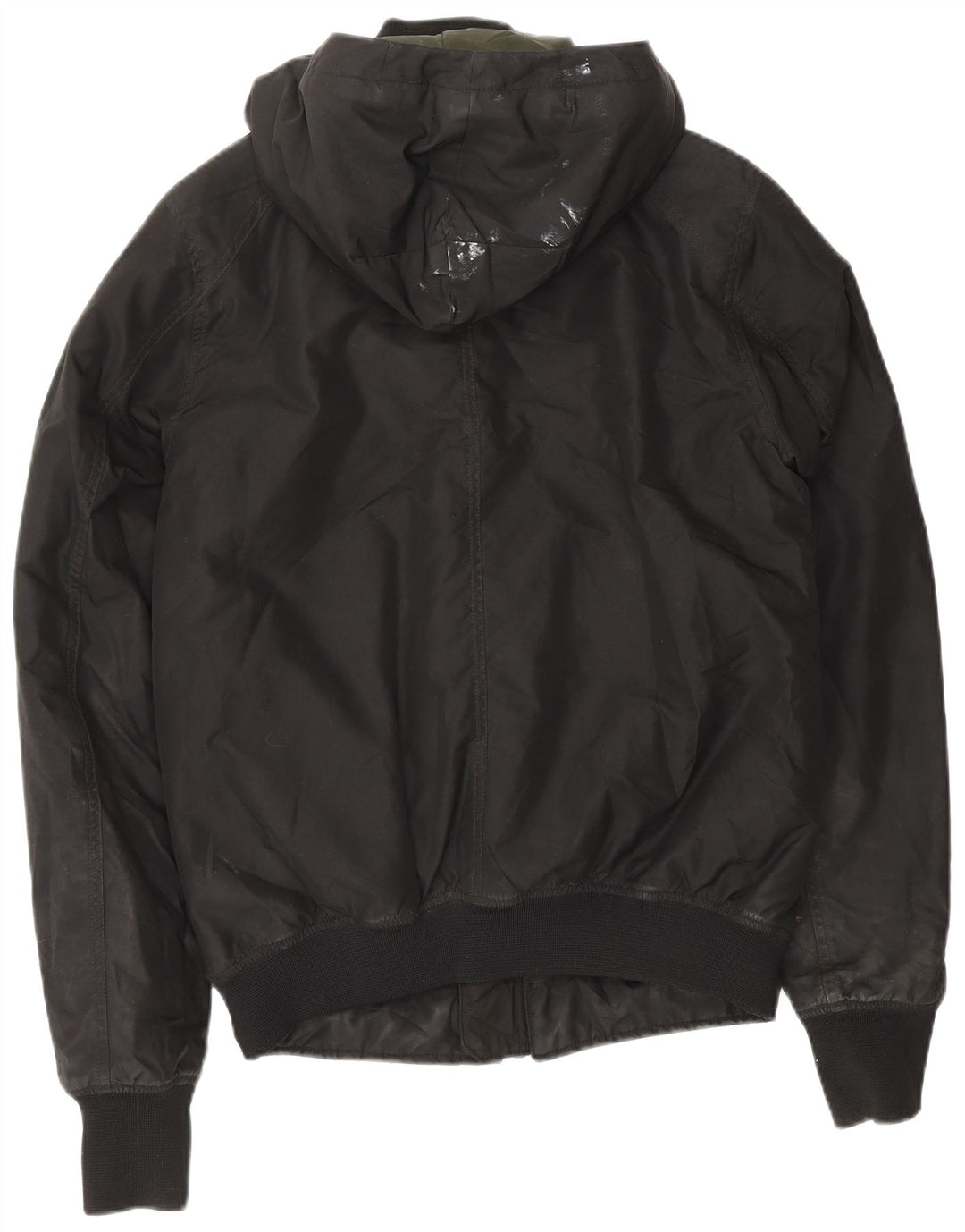 G-Star Chaqueta cortavientos con capucha para hombre UK 38 Mediano Negro Poliéster