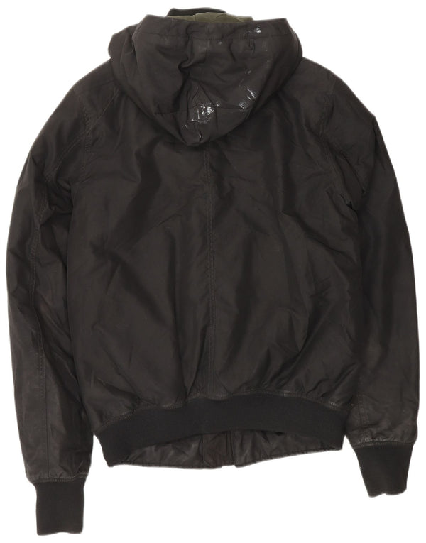 G-Star Chaqueta cortavientos con capucha para hombre UK 38 Mediano Negro Poliéster