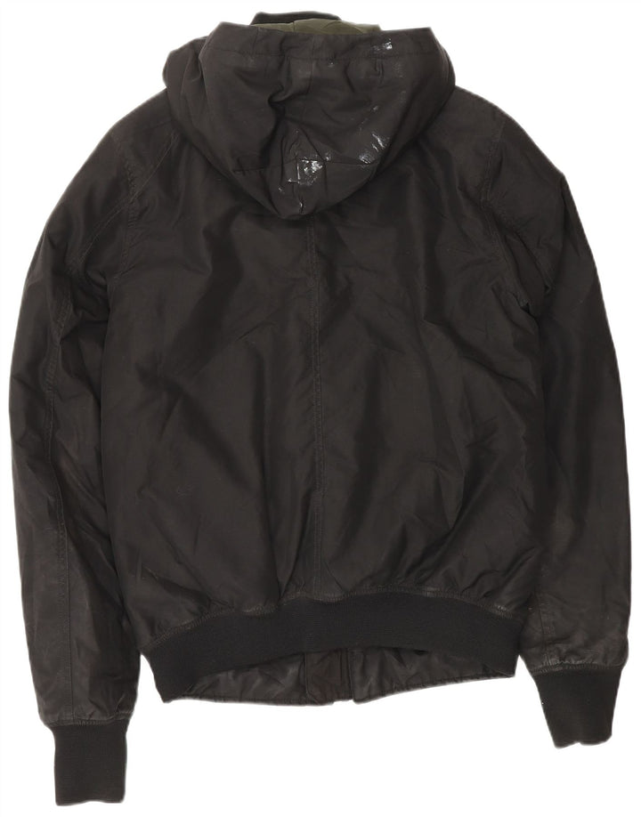 G-Star Chaqueta cortavientos con capucha para hombre UK 38 Mediano Negro Poliéster