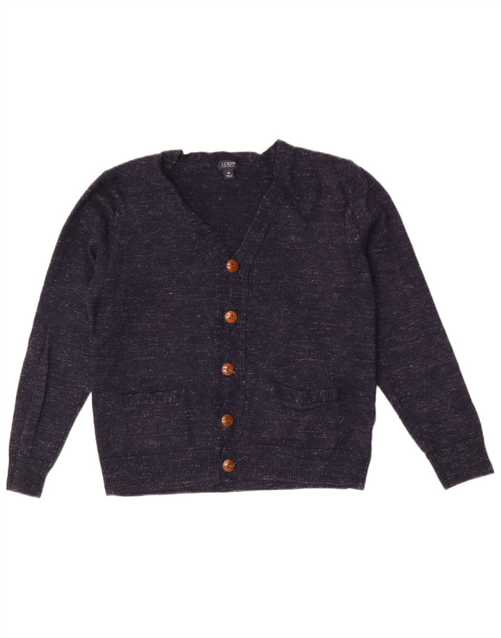 J. Crew Suéter tipo cárdigan ajustado para hombre de lana moteada en azul marino medio