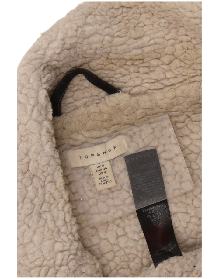 Topshop Chaqueta Vaquera Sherpa Extragrande para Mujer UK 8 Small Black Classic