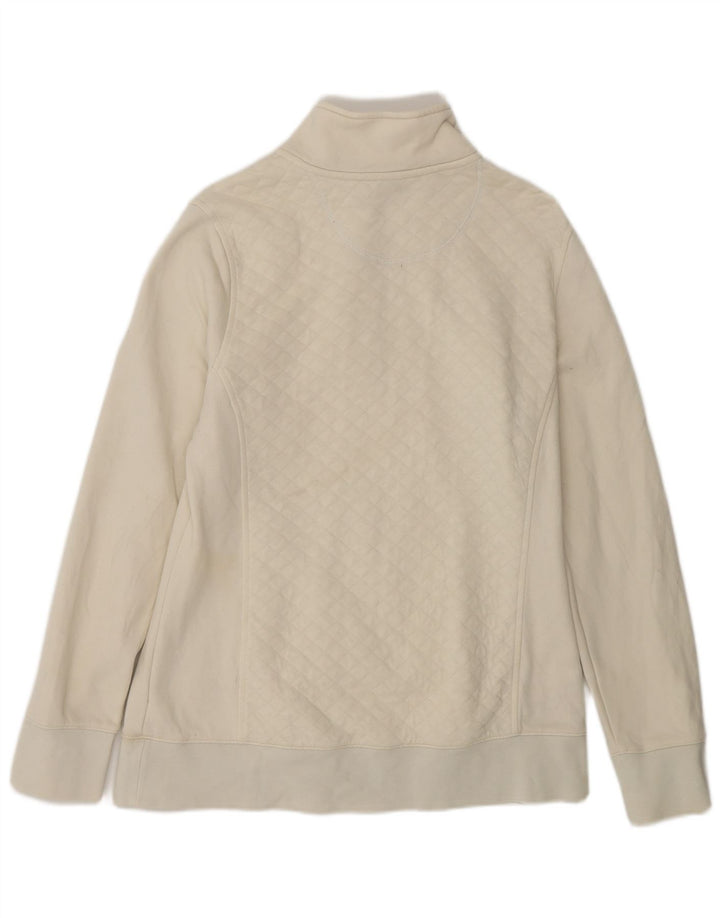 L.L.Bean Sudadera extragrande con cuello y cremallera para mujer UK 10 Small White