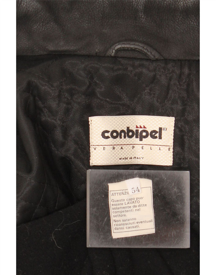 CONBIPEL Abrigo de cuero para hombre IT 54 XL Cuero negro