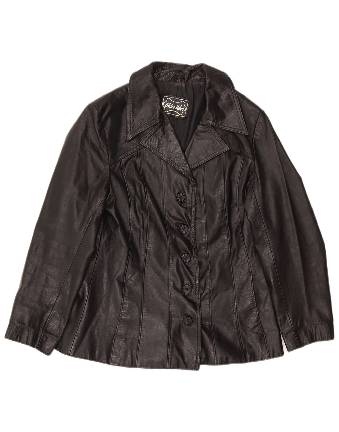 C&A Chaqueta de cuero para mujer EU 42 Grande Cuero negro