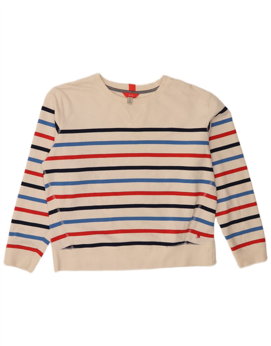Joules - Sudadera extragrande para mujer, talla 10, color blanco roto, a rayas