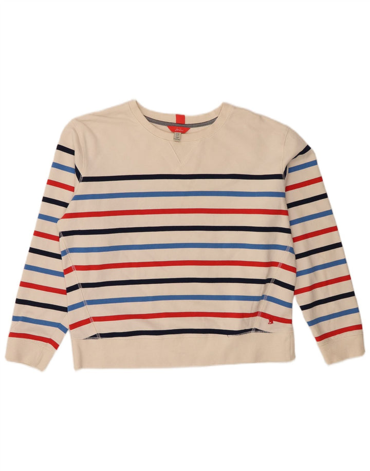 Joules - Sudadera extragrande para mujer, talla 10, color blanco roto, a rayas