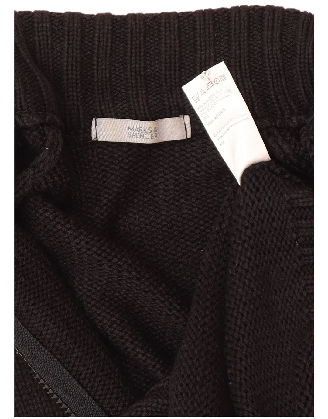 Marks & Spencer - Cárdigan para mujer, talla 40, tamaño mediano, acrílico negro