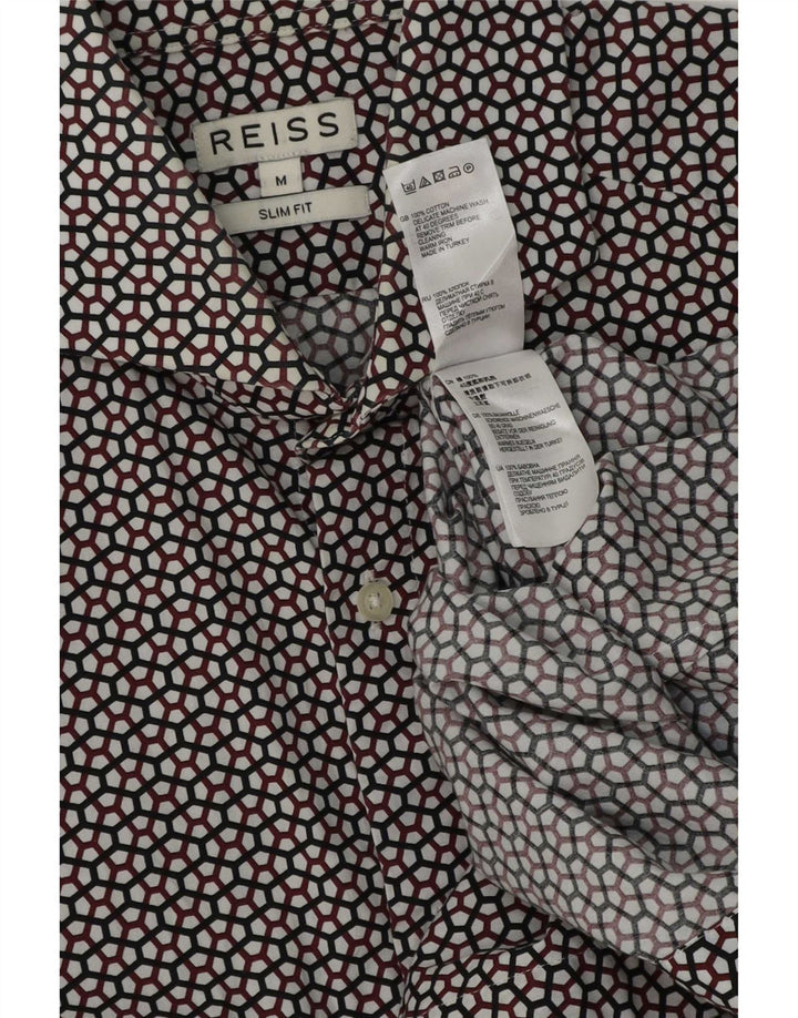 Camisa Reiss Slim Fit De Algodón Geométrico Multicolor Medio