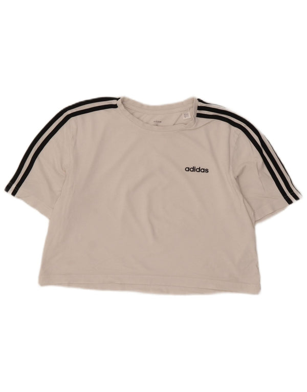 Adidas Camiseta corta extragrande para mujer UK 8/10 Small White Cotton