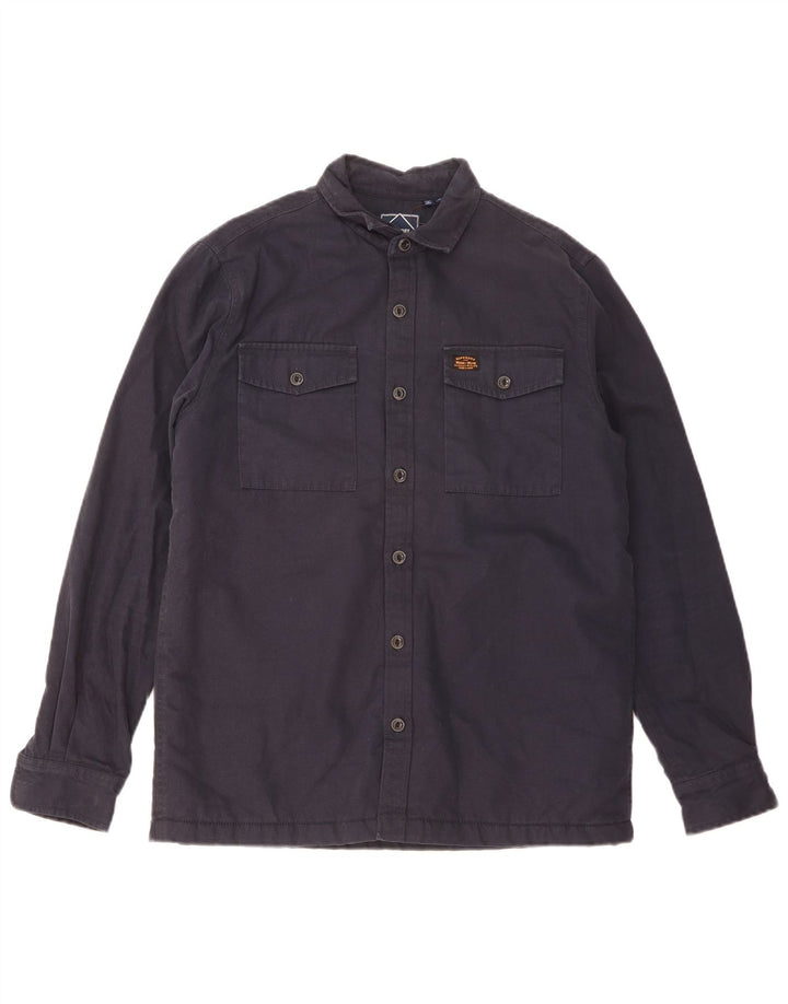 Superdry Camisa Sherpa Lumberjack De Algodón Azul Marino Mediano