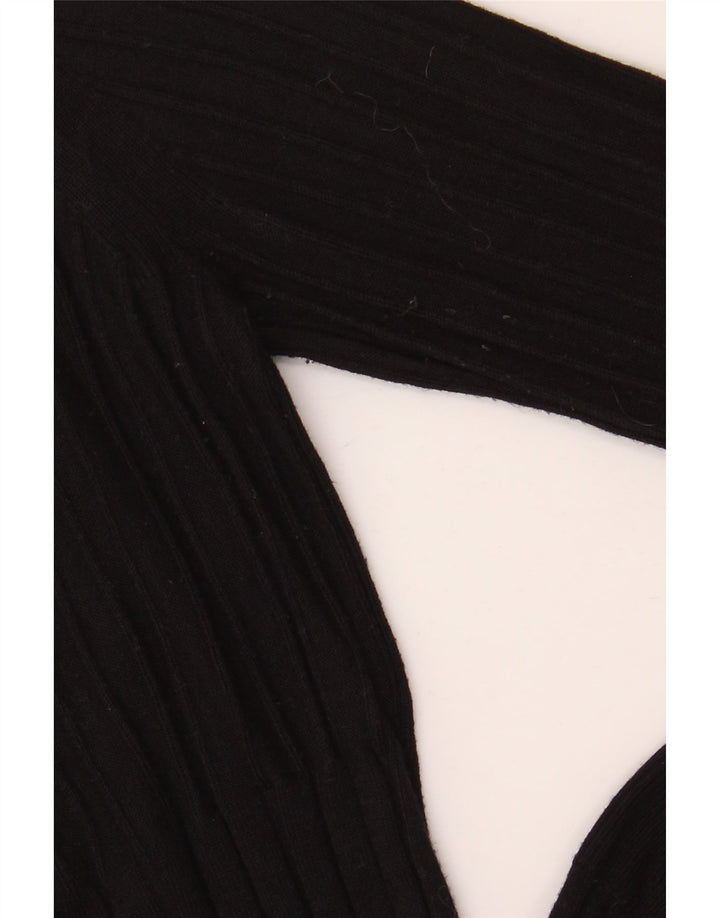 Marks & Spencer Suéter con Cuello en V para Mujer UK 8 Small Viscosa Negra