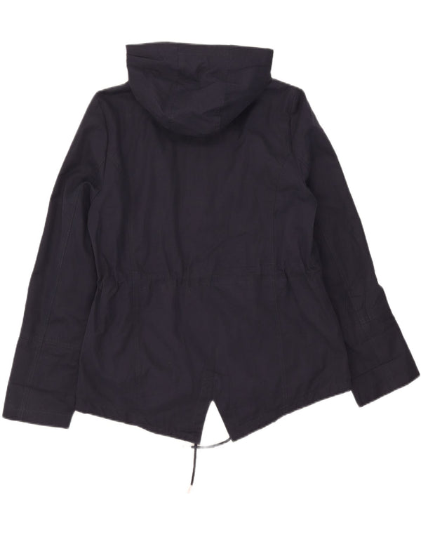 Laura Ashley - Chaqueta impermeable con capucha para mujer (talla 40), color azul marino