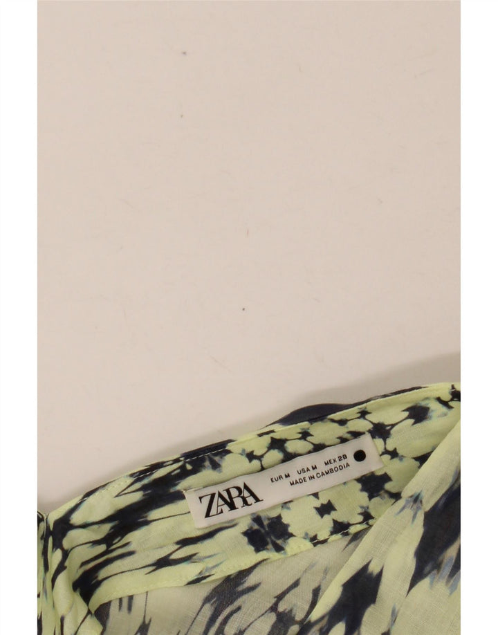 ZARA Vestido recto extragrande con estampado abstracto para mujer UK 44 Verde medio