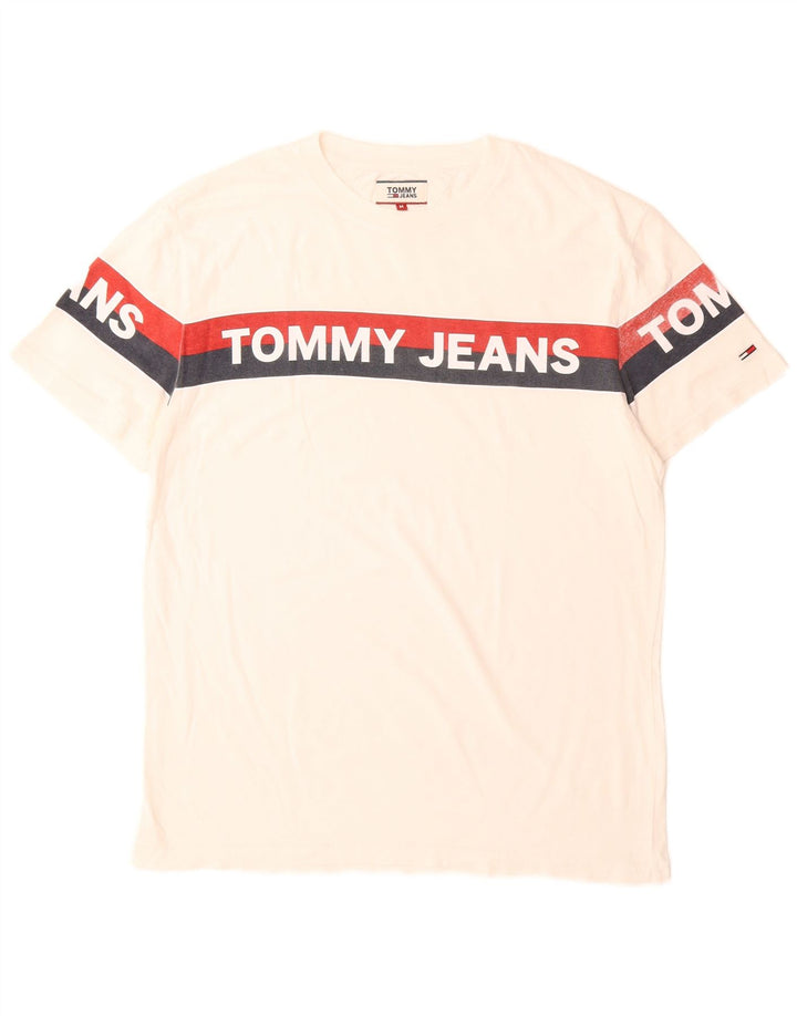 Tommy Hilfiger Camiseta gráfica para hombre Top Medium White