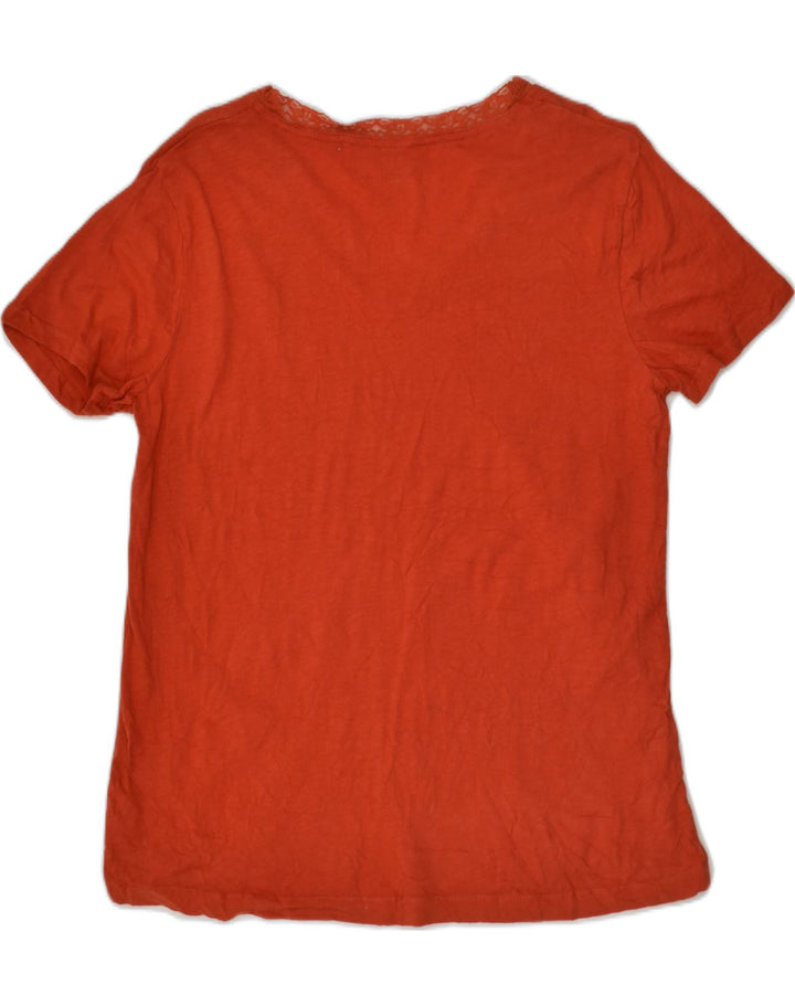EDDIE BAUER Womens T-Shirt Top UK 14 Large Red Cotton | Vintage Eddie Bauer | Thrift | Second-Hand Eddie Bauer | Used Clothing | Messina Hembry 