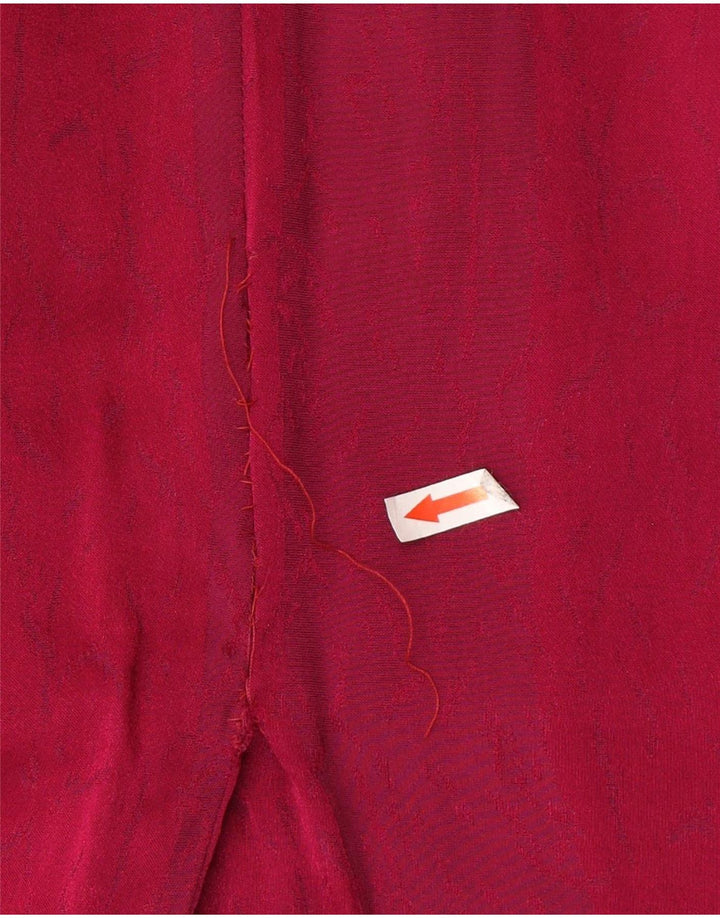 Rouie Vestido largo de manga larga para mujer UK 42 Acetato rojo mediano