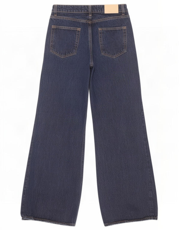 Zara Jeans De Pierna Ancha Para Mujer EU 32 2XS W22 L31 Algodón Azul Marino