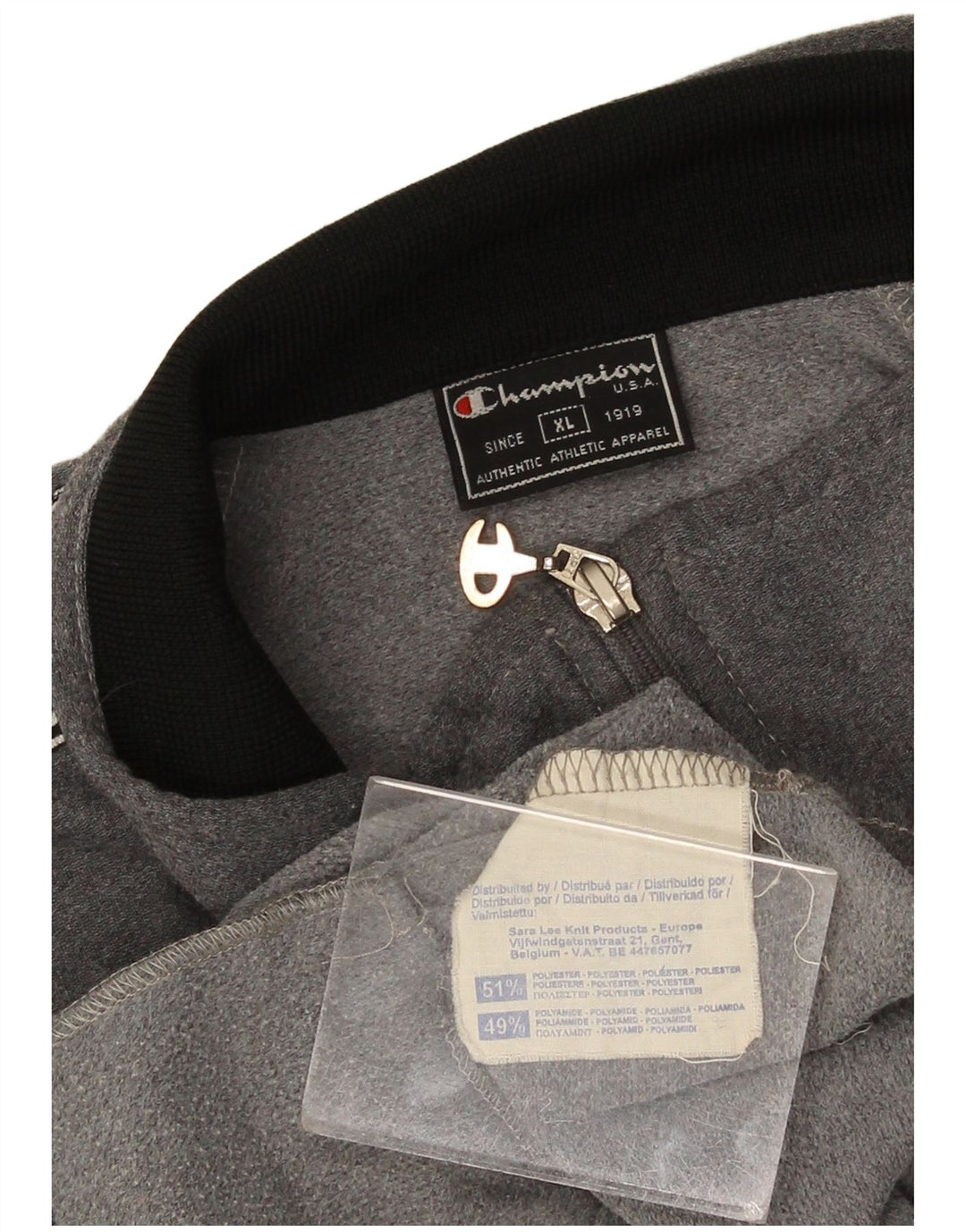 Champion Chaqueta de chándal gráfica para hombre XL Poliéster con bloques de color gris