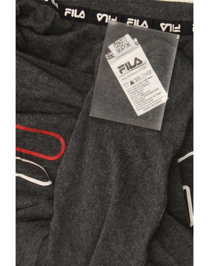 Fila - Camiseta gráfica para hombre, talla grande, poliéster gris